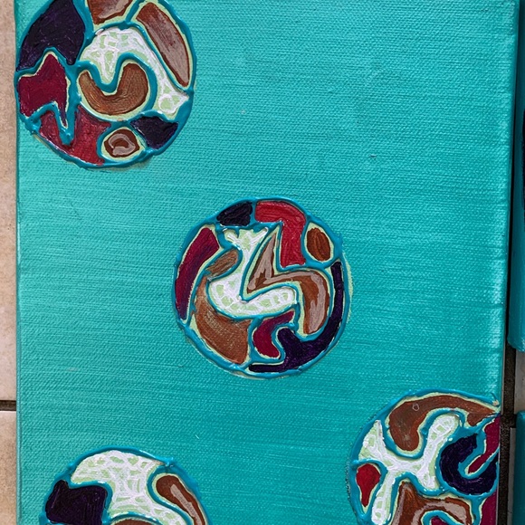 Set of 4 one of a kind original abstract paintings - Picture 4 of 12